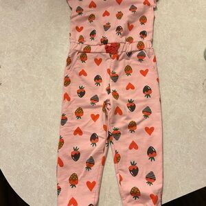 Wonder Nation Pink Strawberry Heart Jumpsuit